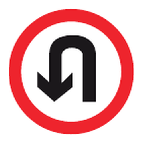 Que indica una senal circular con una flecha de retorno en U sin barra diagonal?